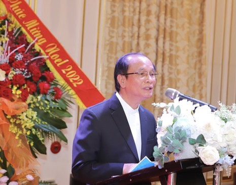 Giám mục Nguyễn Đức Cường bày tỏ xúc động và chân thành cảm ơn sự quan tâm chu đáo, tình cảm tốt đẹp của lãnh đạo tỉnh, các cấp, các ngành trong tỉnh