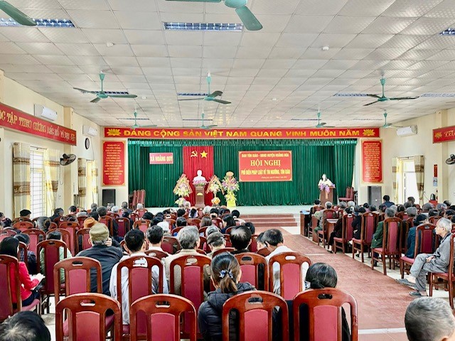 Hội nghị tuyên truyền, phổ biến chủ trương, đường lối của Đảng, chính sách, pháp luật của Nhà nước về tín ngưỡng, tôn giáo tại huyện Hoằng Hóa.